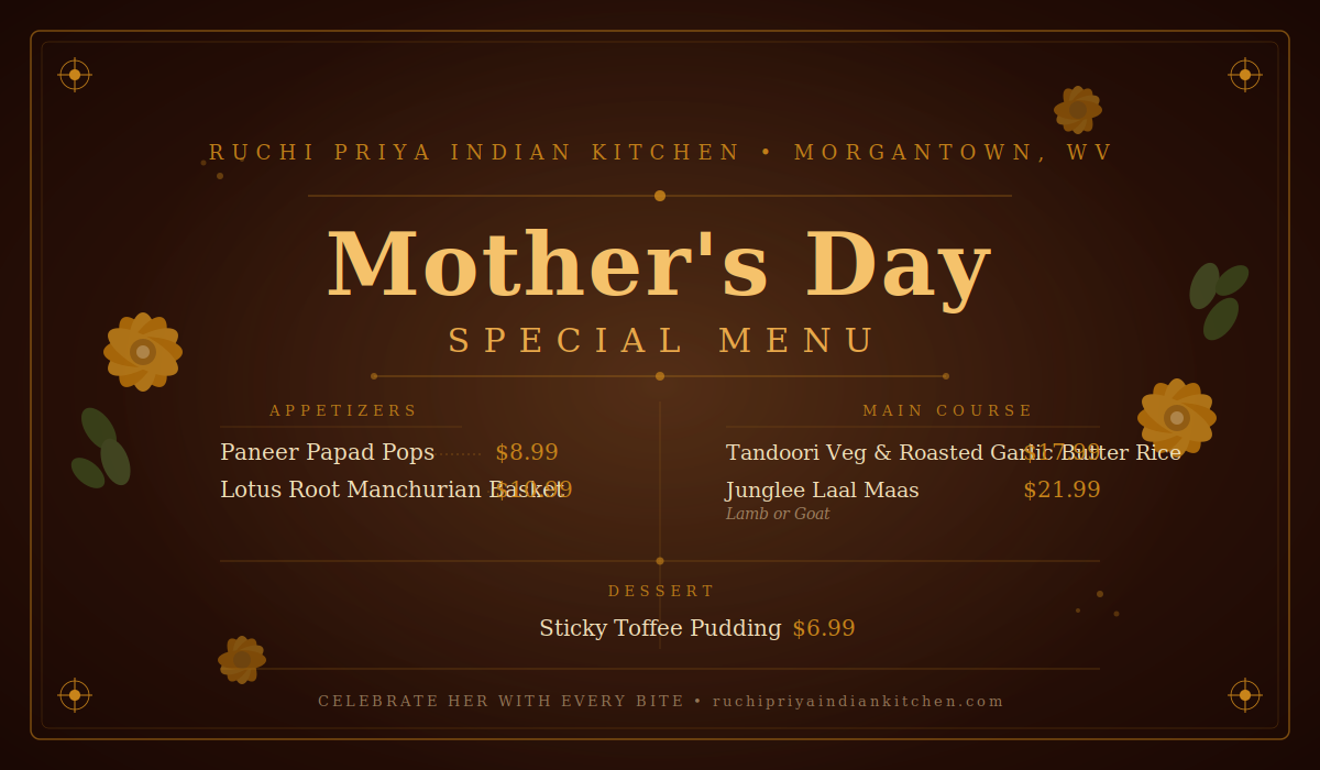 Mother's Day Menu - Ruchi Priya